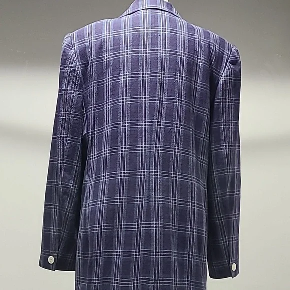 JH Collectibles vintage 90s Plaid Unisex blue Jacket Blazer preppy size 8 - Picture 2 of 9